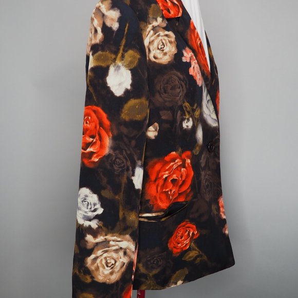 Susan Graver Roses Floral Blazer Size L - Picture 2 of 9